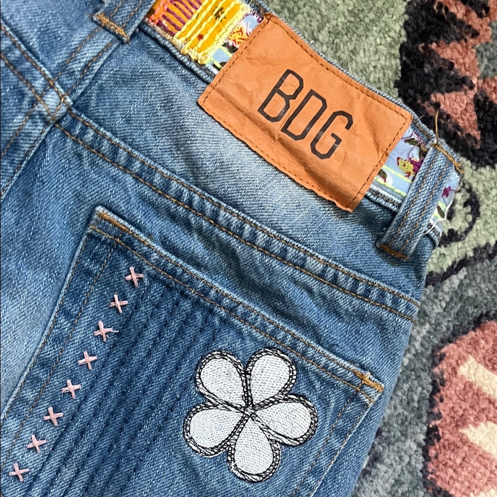 BDG Patchwork Flare Jeans - Multicolor and Blue - image 4